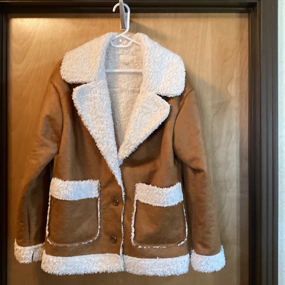 Flying Tomato Jackets & Blazers - Flying Tomato Faux Suede Shearling Jacket